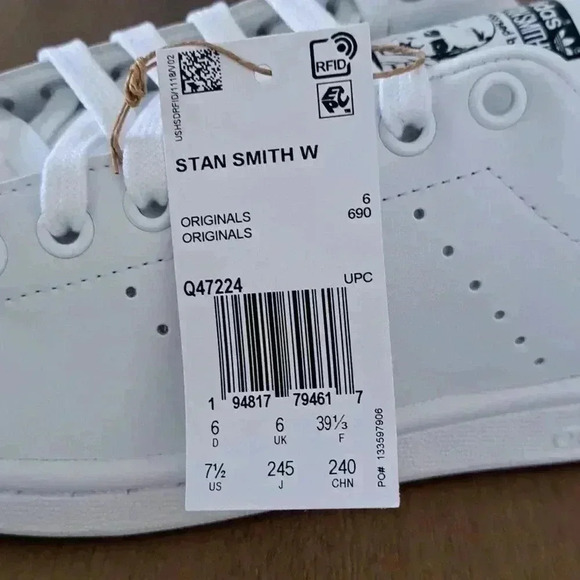 adidas Stan Smith Shoes - Color: White / Navy - Size: 7.5 - Picture 10 of 12